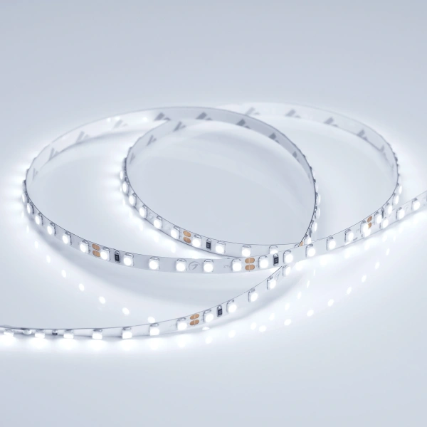 Светодиодная Лента RT 2-5000 24V Cool 8K 5mm 2x (3528, 600 LED, LUX) (Arlight, 9.6 Вт/м, IP20)