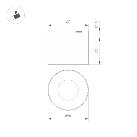 Светильник MAG-MICROCOSM-POINT-R60-5W Warm3000 (BK, 36 deg, 24V) (Arlight, IP20 Металл, 3 года)
