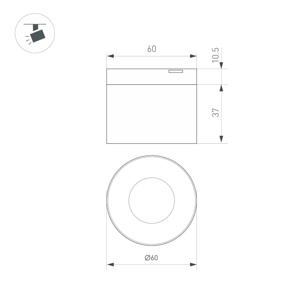 Светильник MAG-MICROCOSM-POINT-R60-5W Day4000 (BK, 36 deg, 24V) (Arlight, IP20 Металл, 3 года)