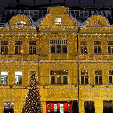 Светодиодная гирлянда ARD-CURTAIN-CLASSIC-2000x6000-CLEAR-1500LED Warm (230V, 60W) (Ardecoled, IP65)