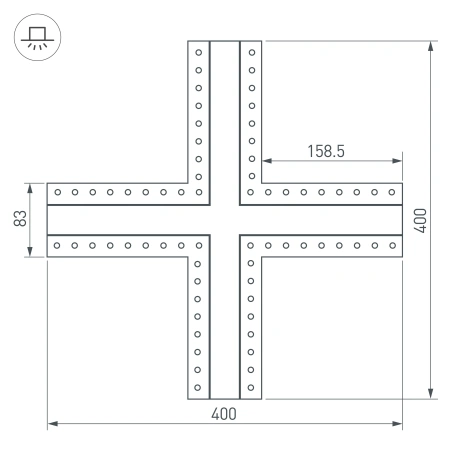 Крестовина SL-LINIA32-FANTOM (Arlight, Металл)