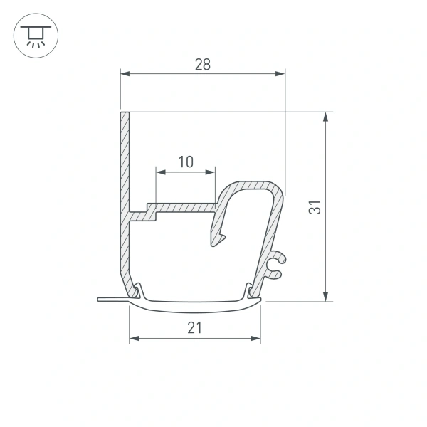 Профиль STRETCH-S-20-WALL-SIDE-2000 (RESPECT-ST) (Arlight, Алюминий)