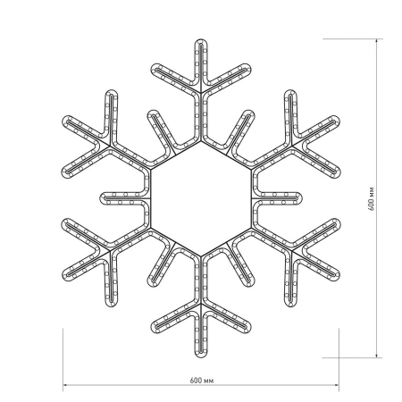 Фигура ARD-SNOWFLAKE-M5-600x600-216LED White (230V, 15W) (Ardecoled, IP65)