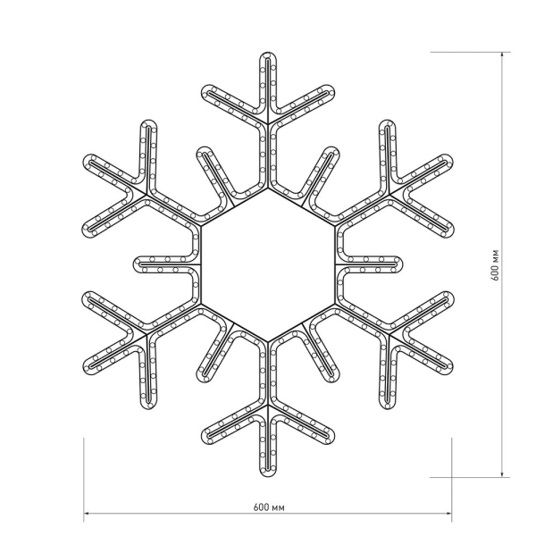 Фигура ARD-SNOWFLAKE-M5-600x600-216LED White (230V, 15W) (Ardecoled, IP65)