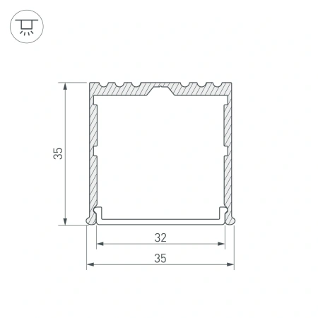 Профиль ARH-POWER-W35-3000 ANOD (Arlight, Алюминий)
