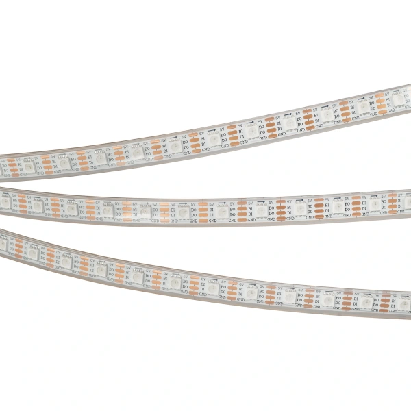 Светодиодная Лента герметичная SPI-P-B60-12mm 5V RGB-PX1-BPT (12 W/m, IP66, 5060, 5m) (Arlight, бегущий огонь)