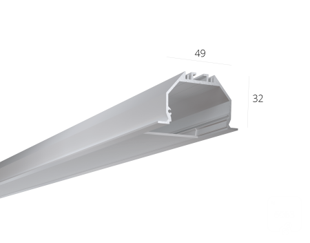 Алюминиевый LED профиль LINE 4932 IN ral9005 LT70 (с экраном) — 3000мм