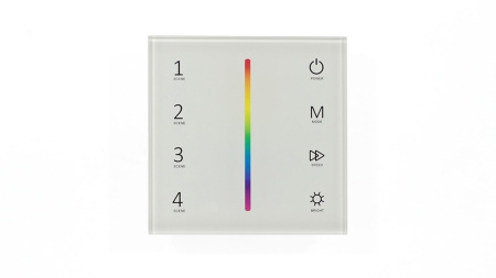 Сенсорная панель T3-1 White IC47 (12-24V, 3x4A, 3x(48-96W), RGB, RF 2.4GHz)