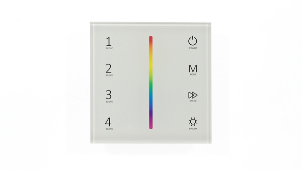 Сенсорная панель T3-1 White IC47 (12-24V, 3x4A, 3x(48-96W), RGB, RF 2.4GHz)