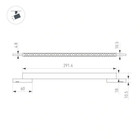 Светильник MAG-MICROCOSM-LASER-L300-15W Warm3000 (BK, 30 deg, 24V) (Arlight, IP20 Металл, 3 года)