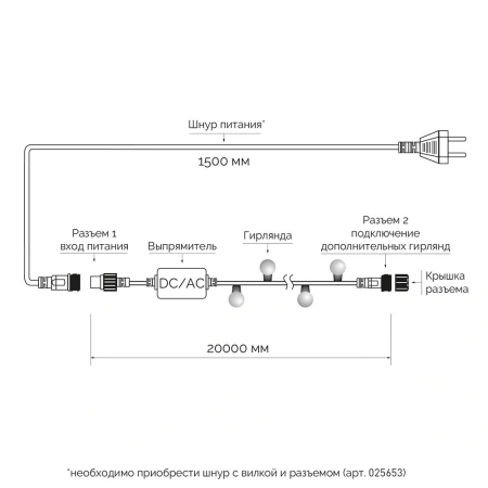 Светодиодная гирлянда ARD-BALL-PRO-D23-20000-BLACK-160LED RGB (230V, 14W) (Ardecoled, IP65)