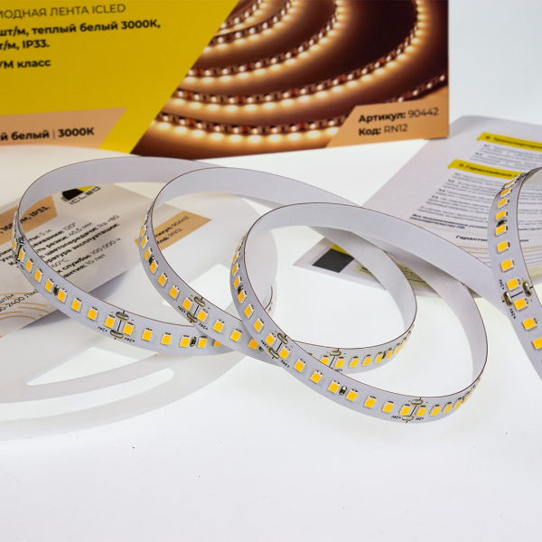 Светодиодная лента Class Premium, 2835, 176 led/m, warm white, 24V, IP33, RN12