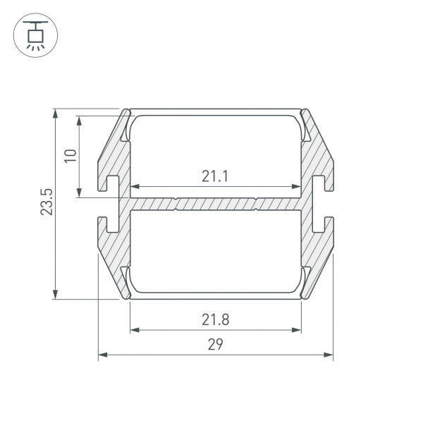 Профиль PLS-LOCK-DUAL-2000 ANOD (Arlight, Алюминий)