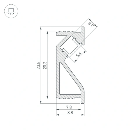 Профиль SL-BEVEL-2000 ANOD (Arlight, Алюминий)