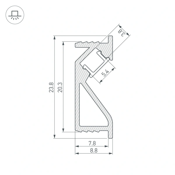 Профиль SL-BEVEL-2000 ANOD (Arlight, Алюминий)