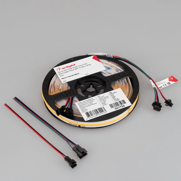 Светодиодная Лента SPI-COB-X378-12mm 24V Warm3000-PX63-BPT (7 W/m, IP20, 5m) (Arlight, бегущий огонь)