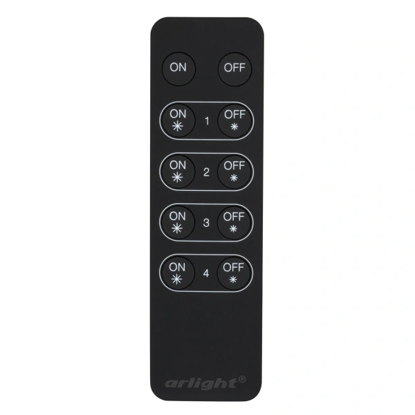 Пульт SR-2833K4 Black (диммер 4 зоны) (Arlight, IP20 Пластик, 3 года)