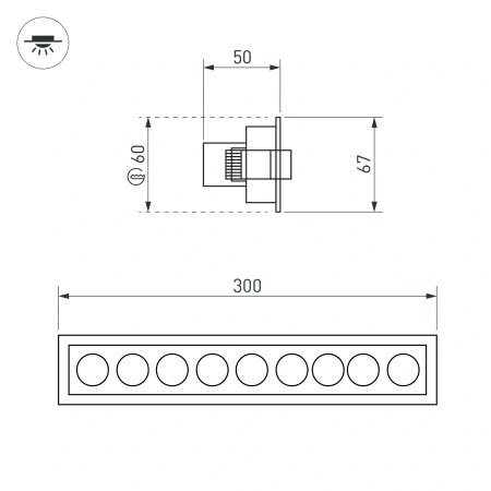 Светильник MS-ORIENT-BUILT-TURN-TC-S67x300-20W Warm3000 (BK-BK, 30 deg, 230V) (Arlight, IP20 Металл, 5 лет)