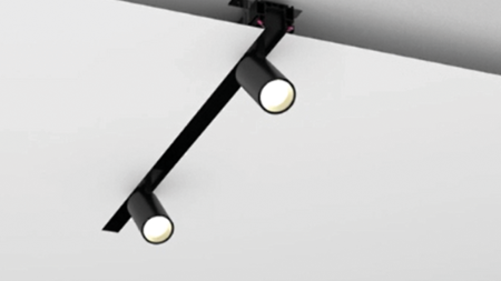 Трек SY низковольтный встраиваемый в натяжной потолок без провода питания, черный SY-601201-CL-2-BL