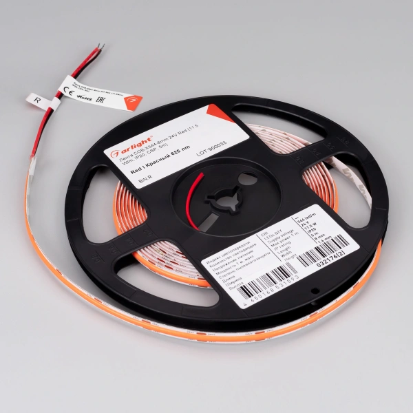 Светодиодная Лента COB-X544-8mm 24V Red (11.5 W/m, IP20, CSP, 5m) (Arlight, 11.5 Вт/м, IP20)