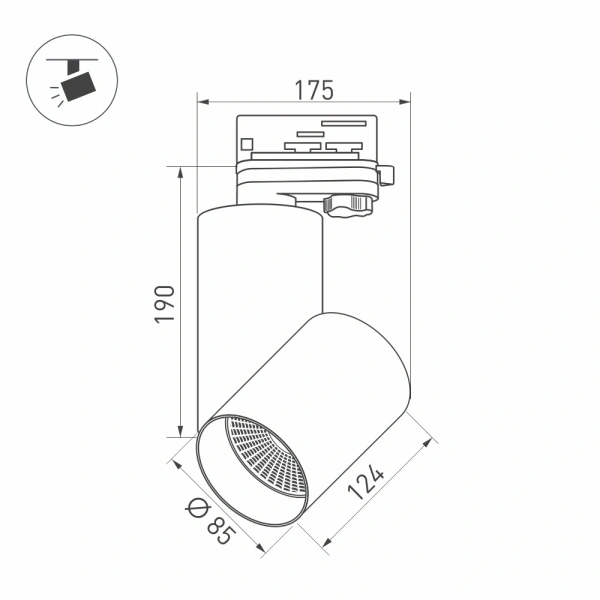 Светильник SP-POLO-TRACK-TURN-R85-15W Day4000 (BK-BK, 40 deg) (Arlight, IP20 Металл, 3 года)